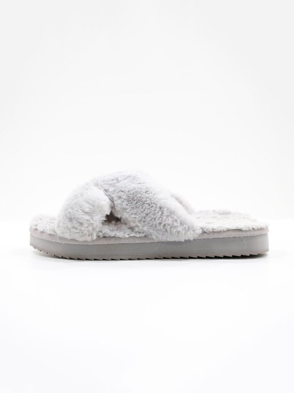 Koolaburra UGG Ballia Gray Faux-Fur Fluffy Slide Slippers - 6